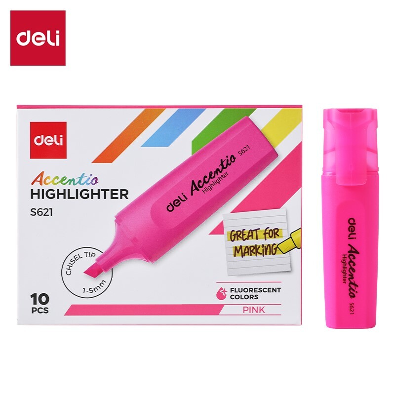 DELI S621 ACCENT HIGHLIGHTER - PINK