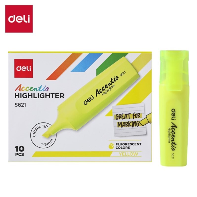 DELI S621 ACCENT HIGHLIGHTER - YELLOW