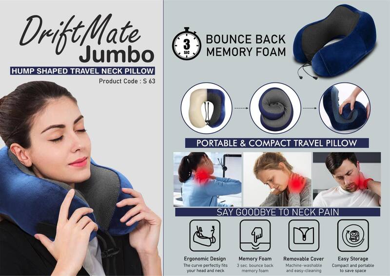 DriftMate Jumbo: Hump shaped Travel Neck Pillow