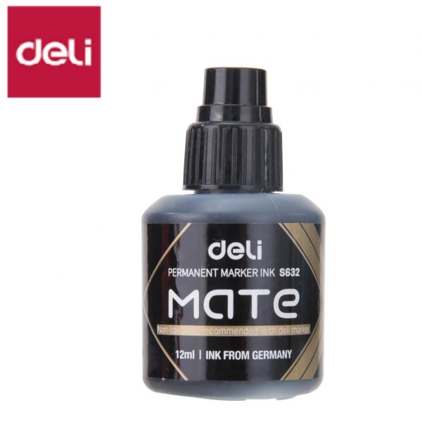 DELI S632-BK MATE PERMANENT MARKER INK BLK