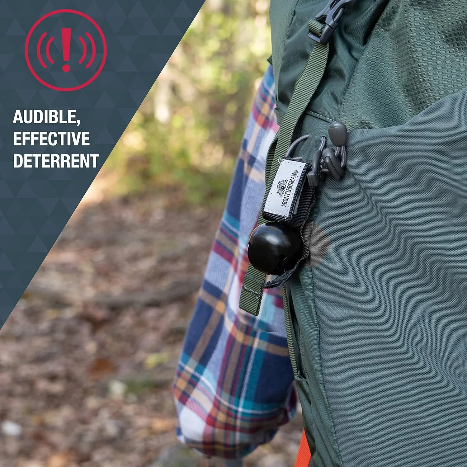 SABRE Frontiersman Bear Bell with Magnetic Silencer and Hook-and-Loop Strap