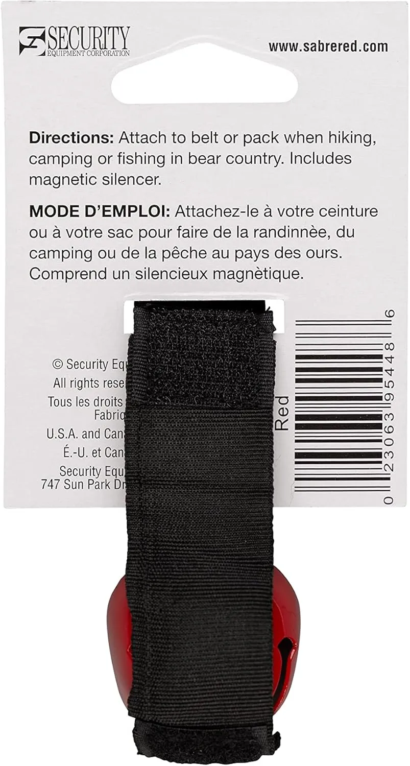 SABRE Frontiersman Bear Bell with Magnetic Silencer and Hook-and-Loop Strap