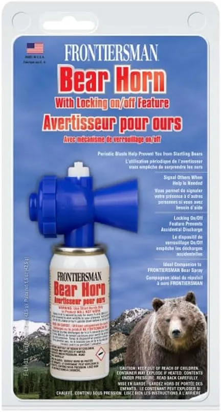 Frontiersman Bear Horn Sabre with Locking on/Off Feature 115dB Horn Compact 60- ¼ Second Bursts