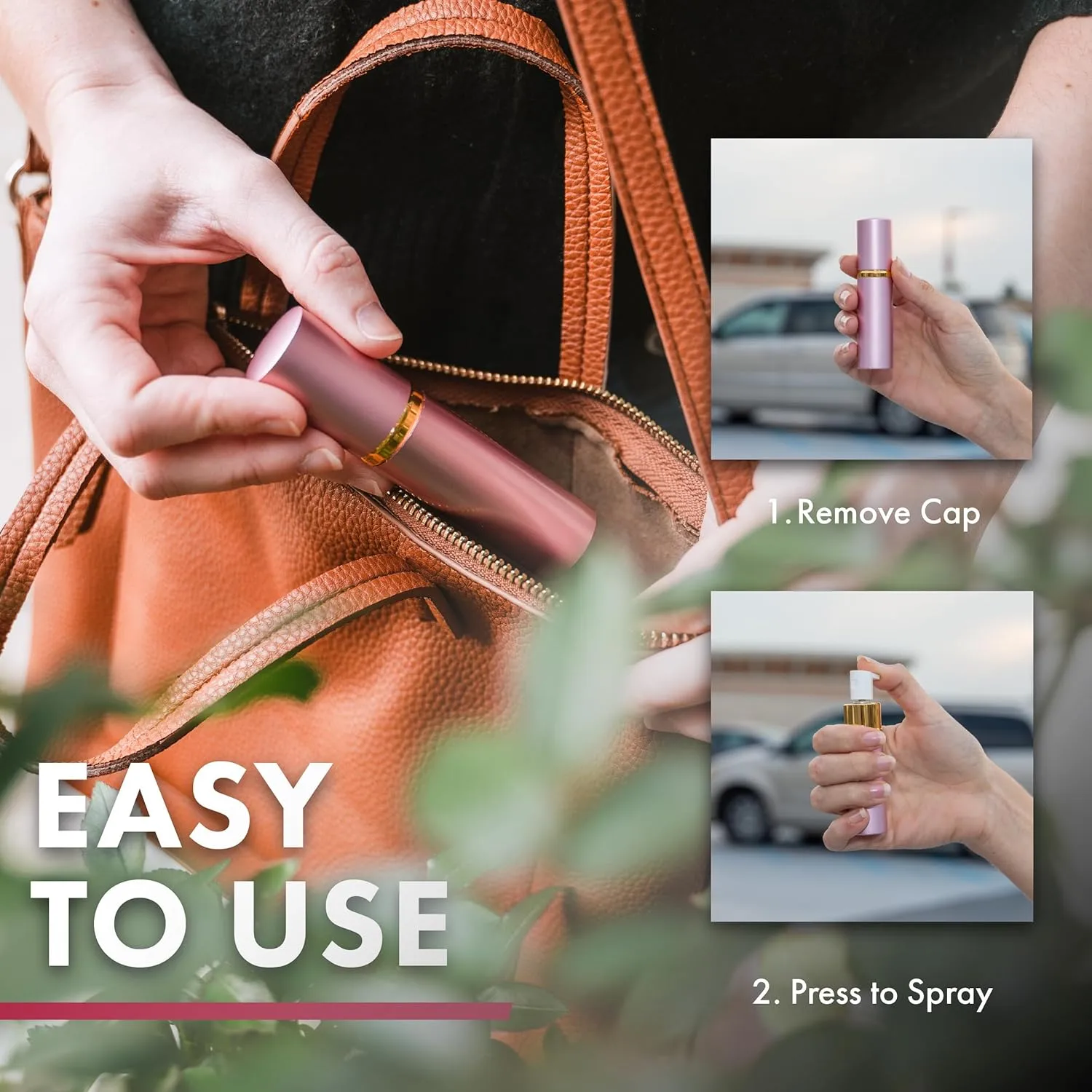 SABRE Lipstick Pepper Spray, Protect Against Multiple Threats with 12 Bursts, UV Marking Dye, Pink