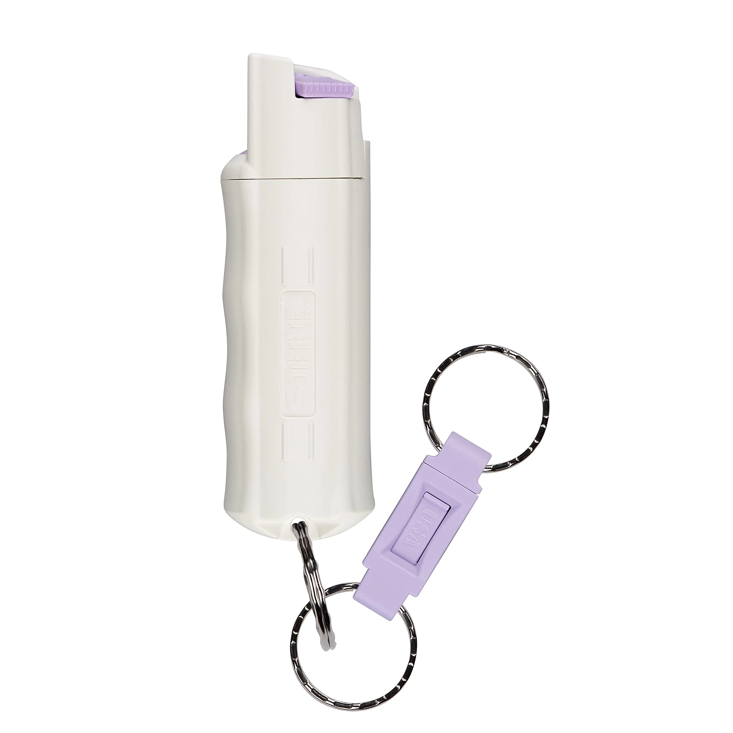 SABRE Pepper Spray Quick-Release Keychain with Finger Grip, Police-Strength OC