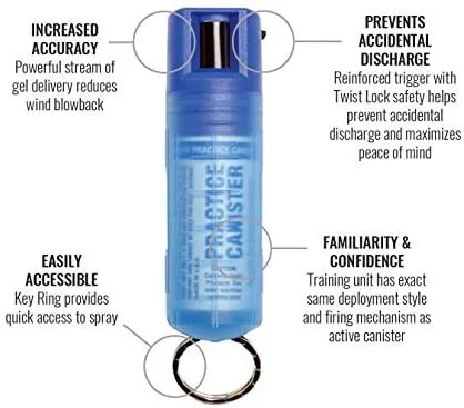 SABRE Practice Spray with Twist Lock, Inert Water-Based Formula, 10-Foot (3-Meter) Range, Helps to Build Confidence