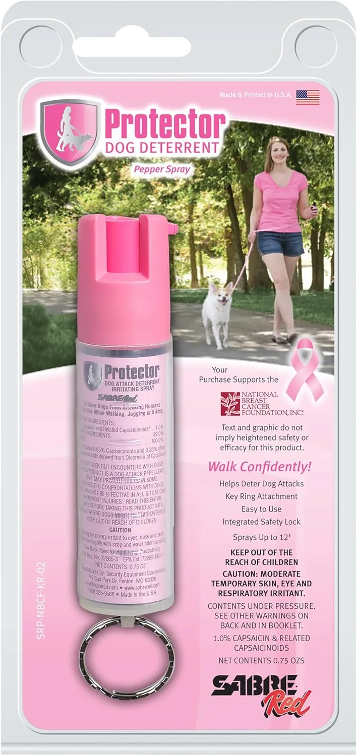 SABRE Protector Dog Spray with Key Ring, 14 Bursts, 12-Foot Range