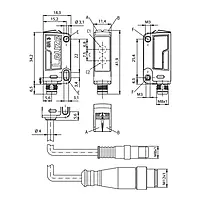 Leuze PRK3C/6G-M8 Retro-Reflective Photoelectric Sensor, M8