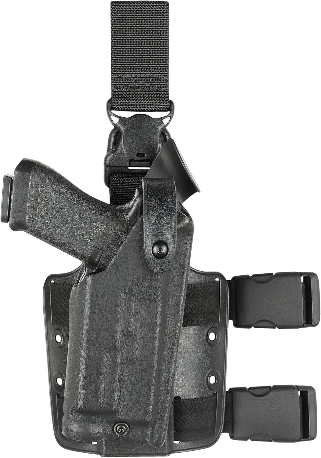 SAFARILAND 6005 Tactical Gun Holster SLS Hood Quick Release Leg Harness