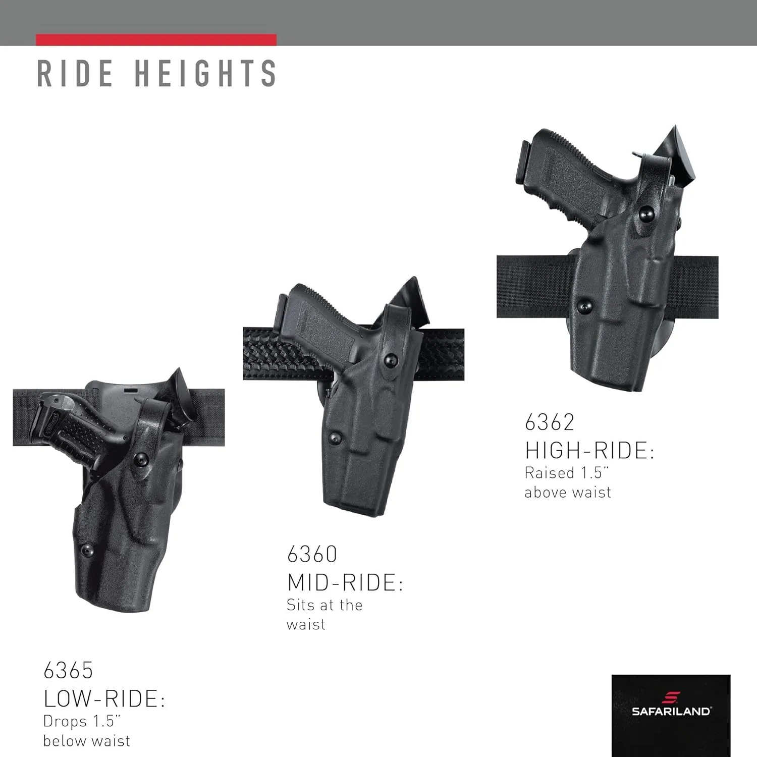 Safariland 6365 ALS Low-Ride Level III Retention Duty Holster w/ SLS STX Tactical Black