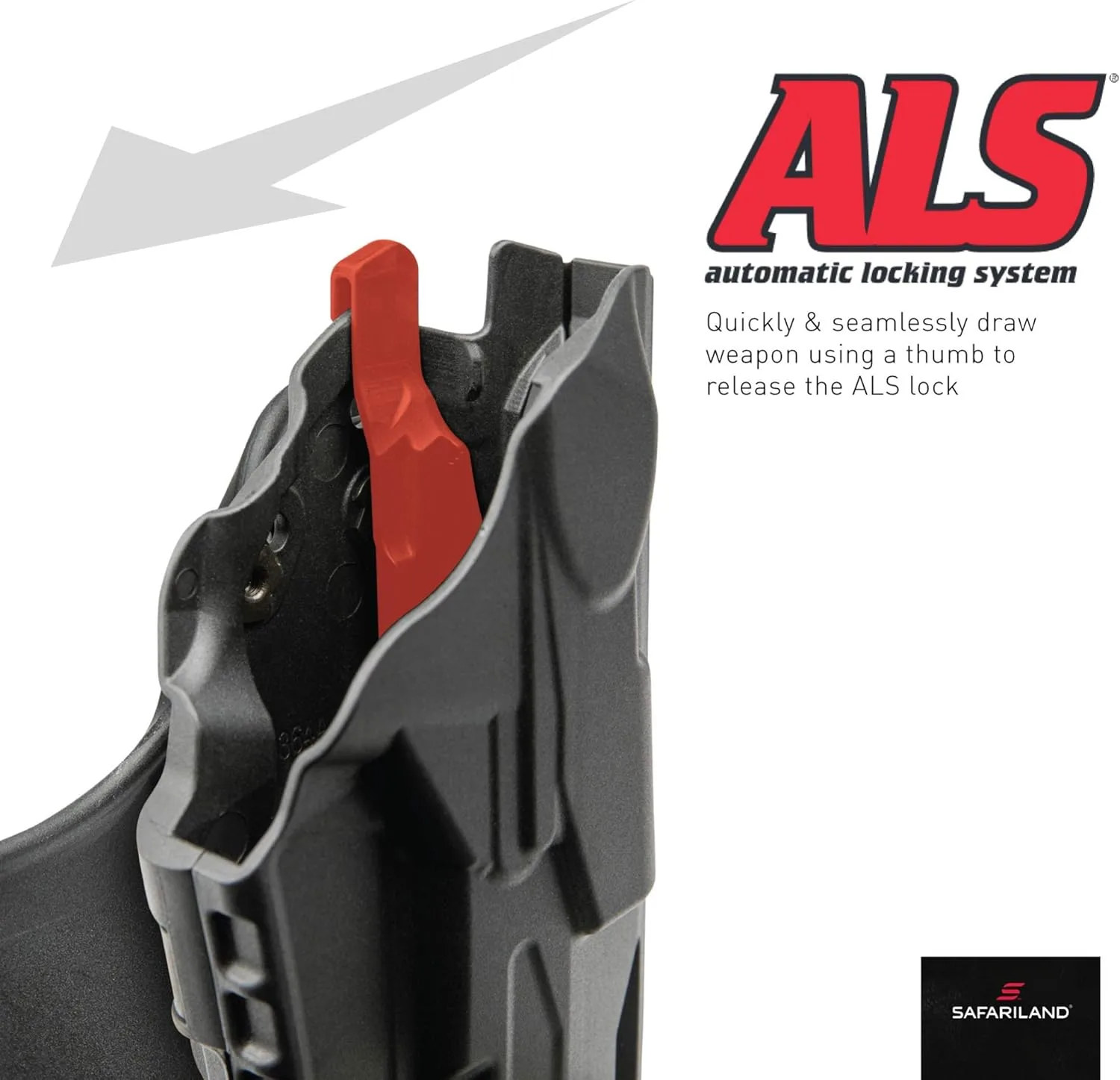Safariland 6365 ALS Low-Ride Level III Retention Duty Holster w/ SLS STX Tactical Black