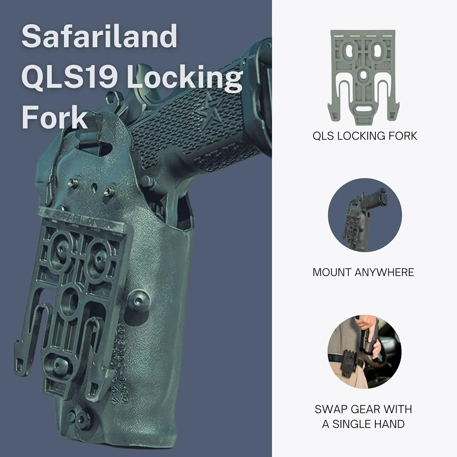 Safariland Model 6004-19 QLS 19 Locking Fork - Quick Locking System