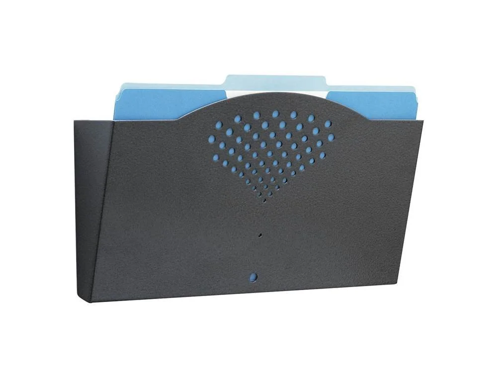 Safco 3171BL Steel Wall Rack with Single Legal Size Pocket | Durable Powder Coated | Flush Wall Mount | Black | Legal Size