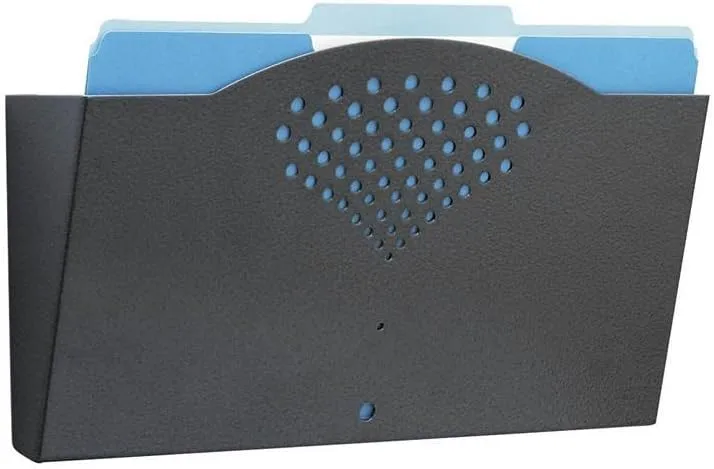 Safco 3171BL Steel Wall Rack with Single Legal Size Pocket | Durable Powder Coated | Flush Wall Mount | Black | Legal Size