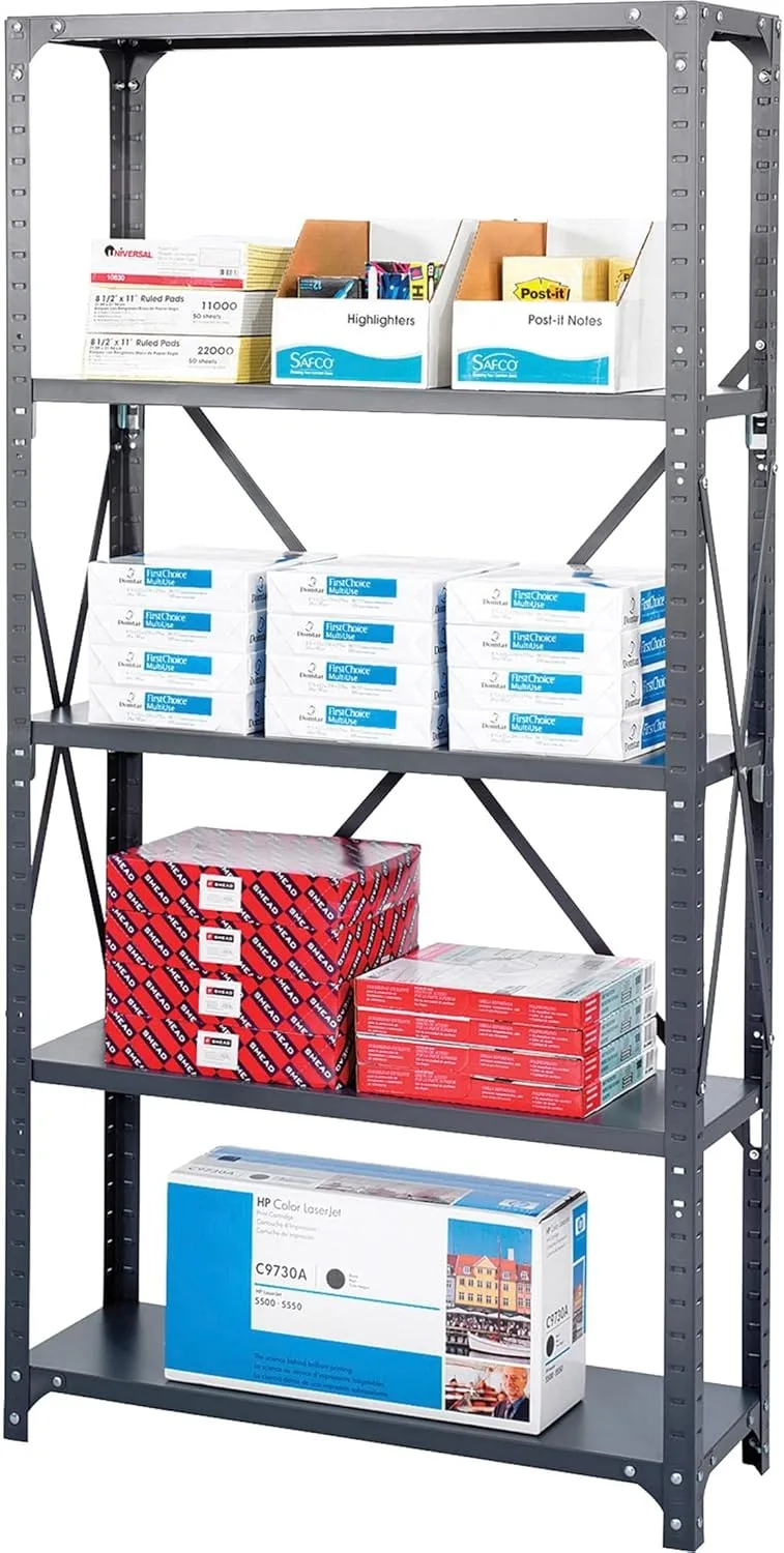 SAFCO Commercial Steel Shelving Unit, 36" W x 75" H