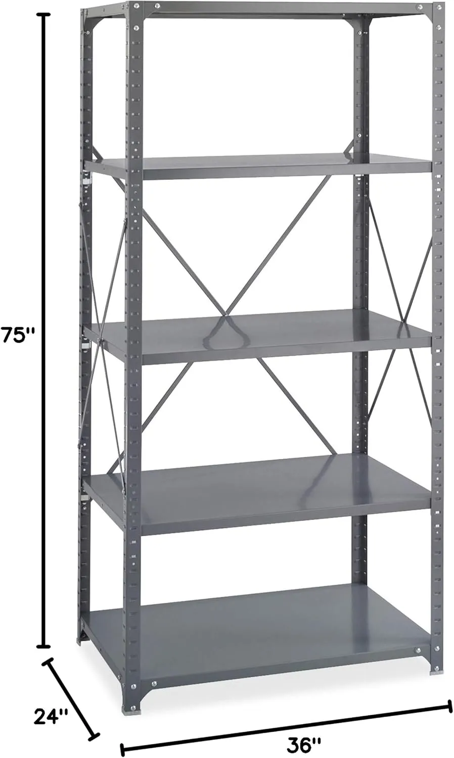 SAFCO Commercial Steel Shelving Unit, 36" W x 75" H