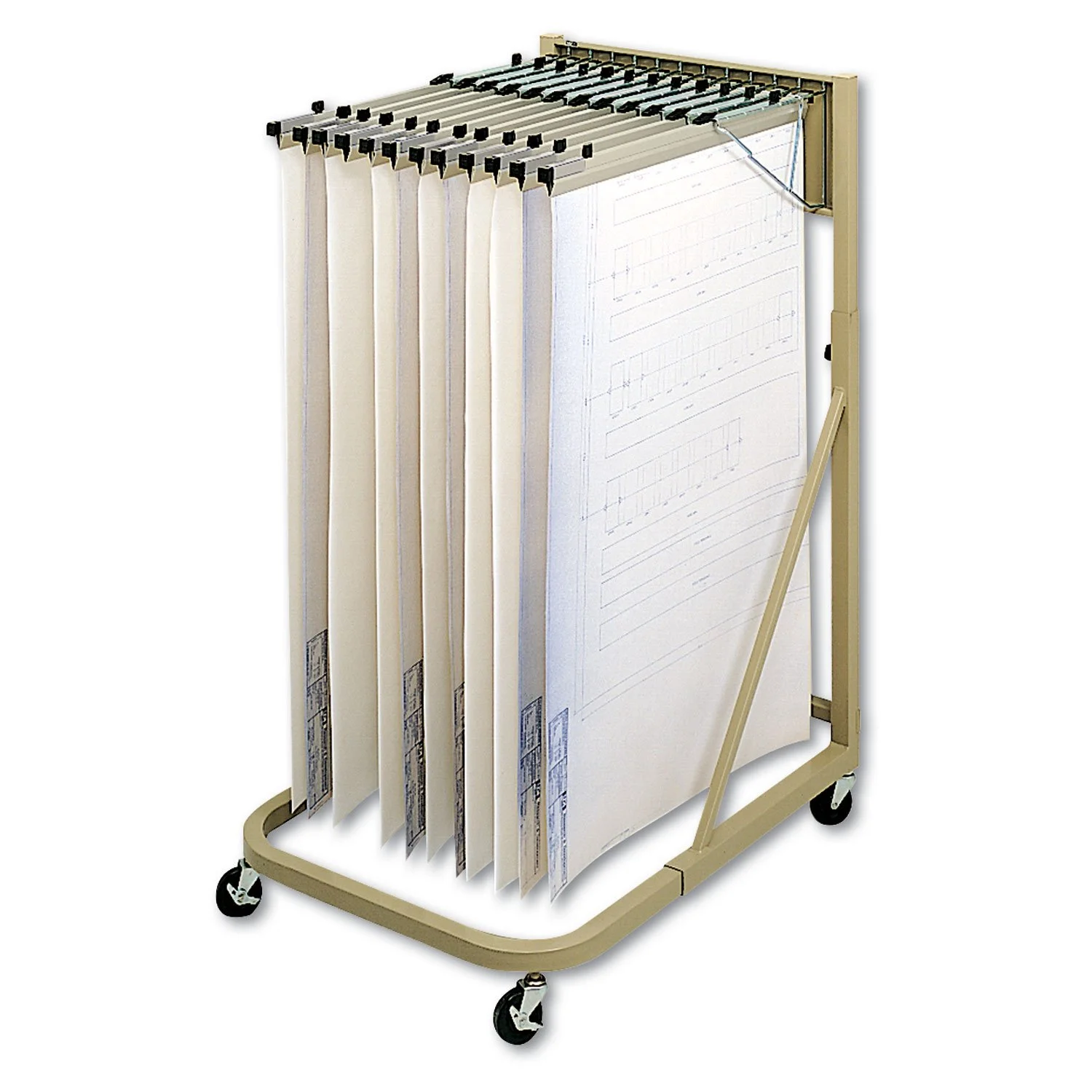 Safco 5026 Mobile Stand, Store Large Documents, Plans, Blueprints, CAD Drawings and More, 4 Rolling Caster Wheels