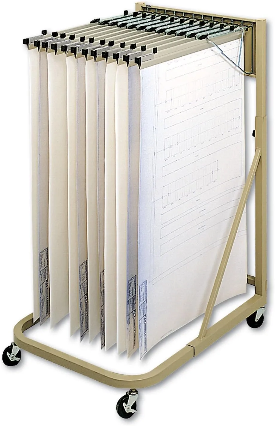 Safco 5026 Mobile Stand, Store Large Documents, Plans, Blueprints, CAD Drawings and More, 4 Rolling Caster Wheels
