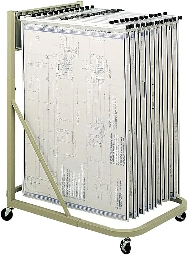 Safco 5026 Mobile Stand, Store Large Documents, Plans, Blueprints, CAD Drawings and More, 4 Rolling Caster Wheels