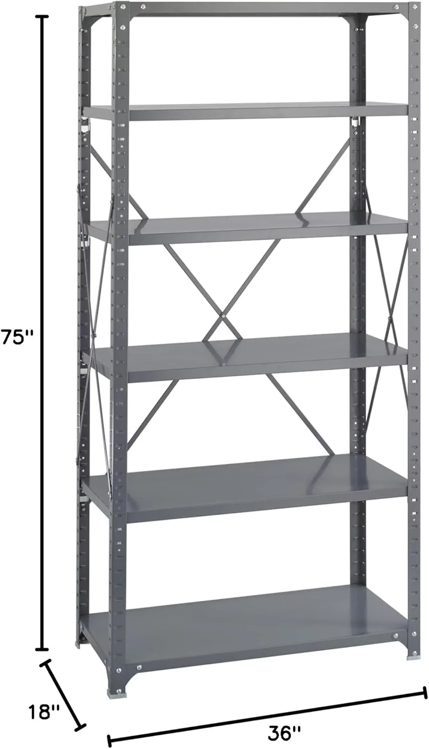 SAFCO Commercial Steel Shelving Unit, 36" W x 75" H