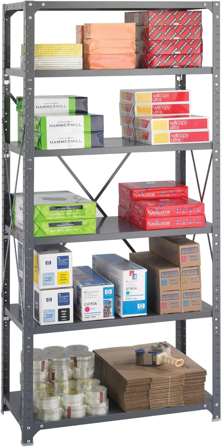 SAFCO Commercial Steel Shelving Unit, 36" W x 75" H