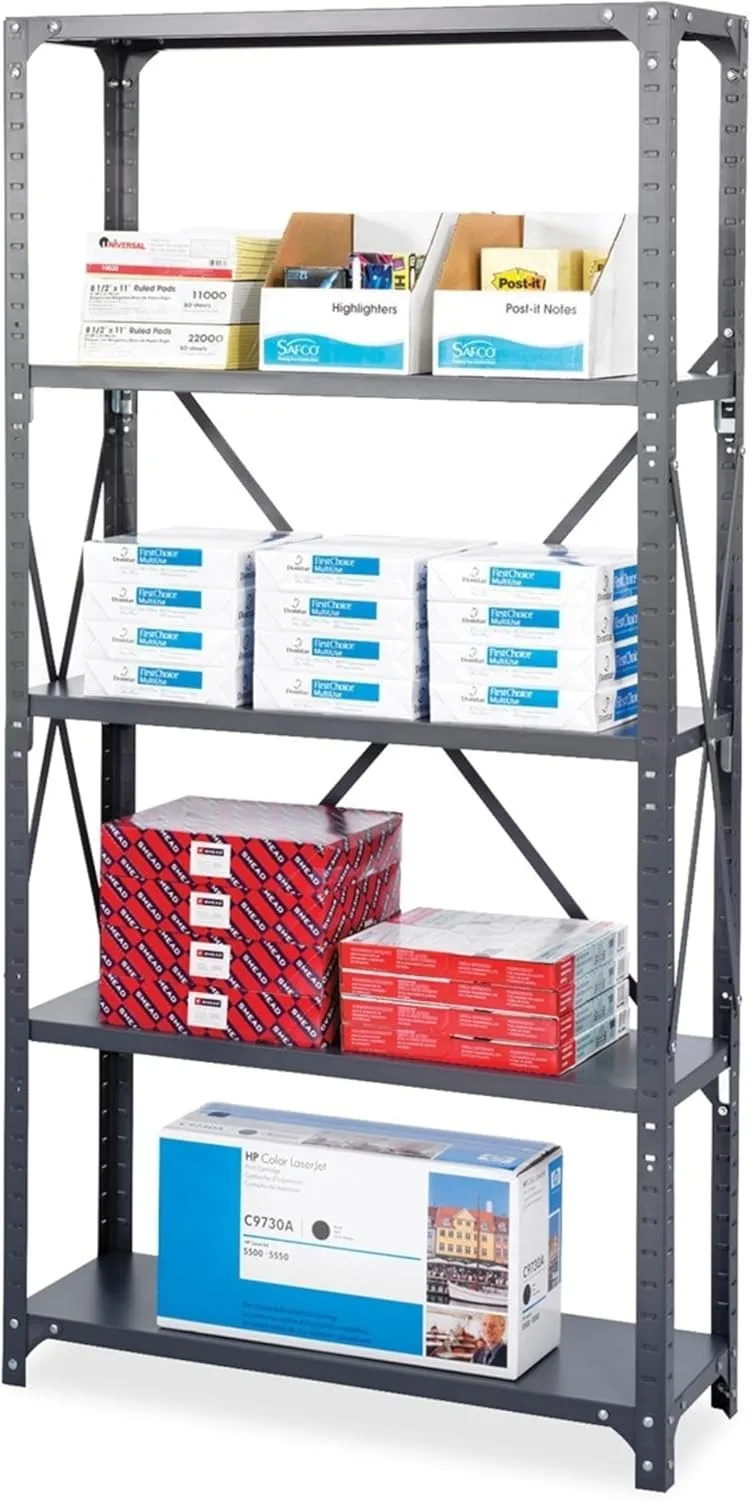 SAFCO Commercial Steel Shelving Unit, 36" W x 75" H