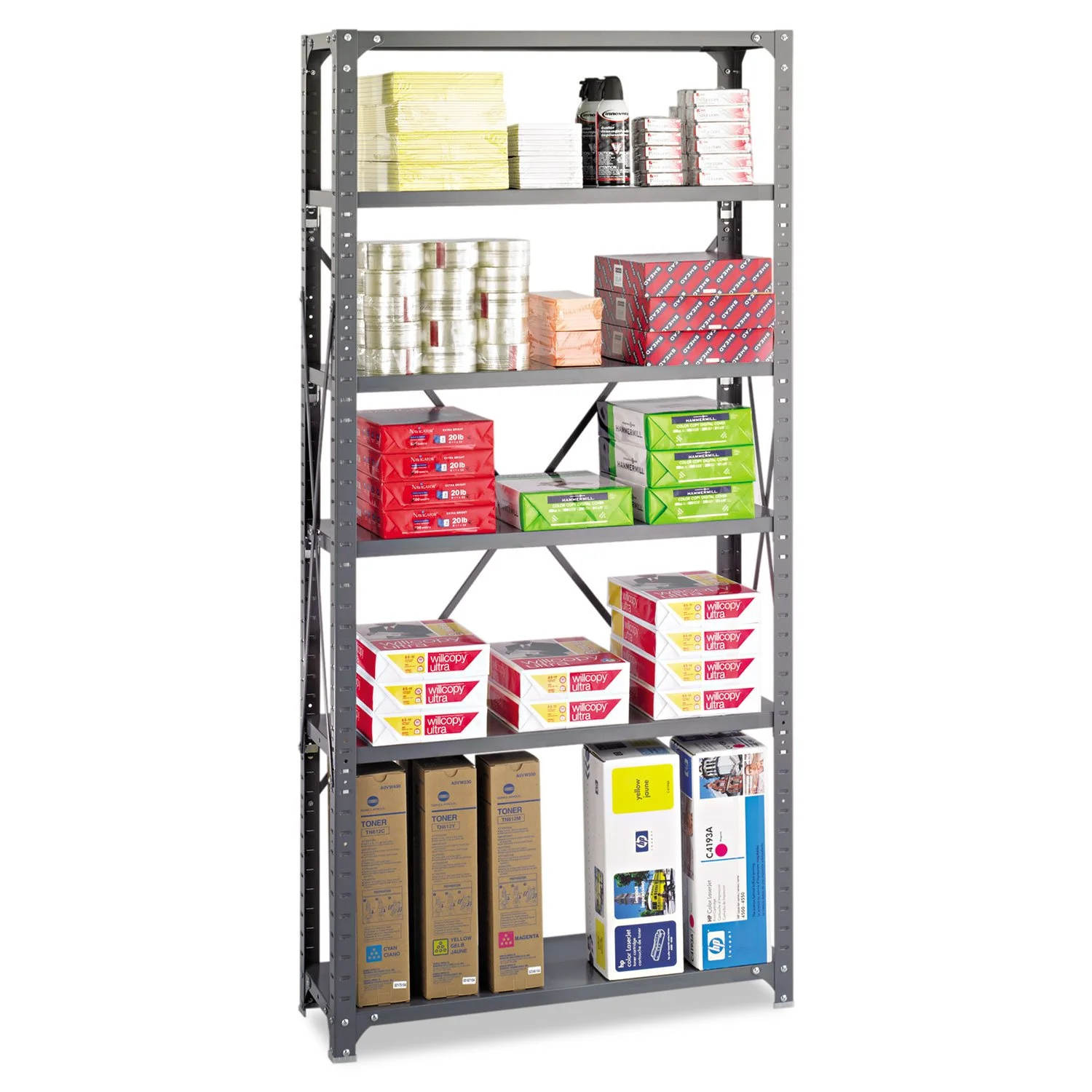SAFCO Commercial Steel Shelving Unit, 36" W x 75" H