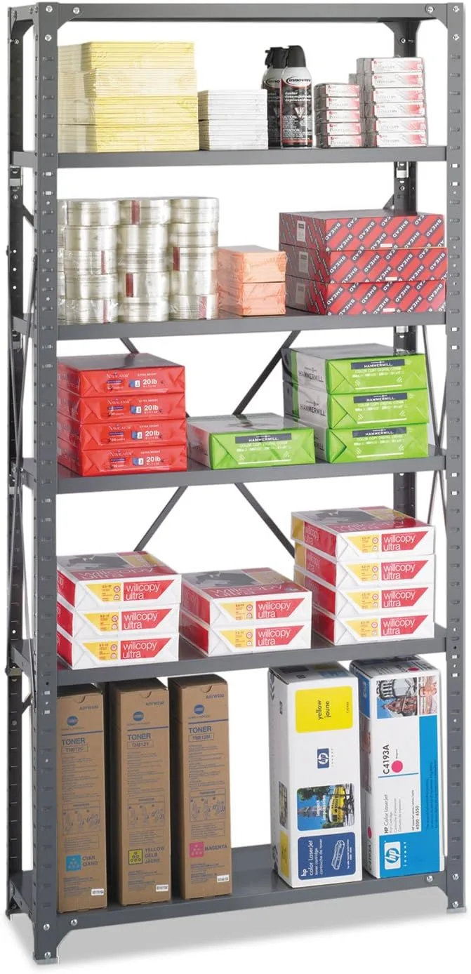 SAFCO Commercial Steel Shelving Unit, 36" W x 75" H