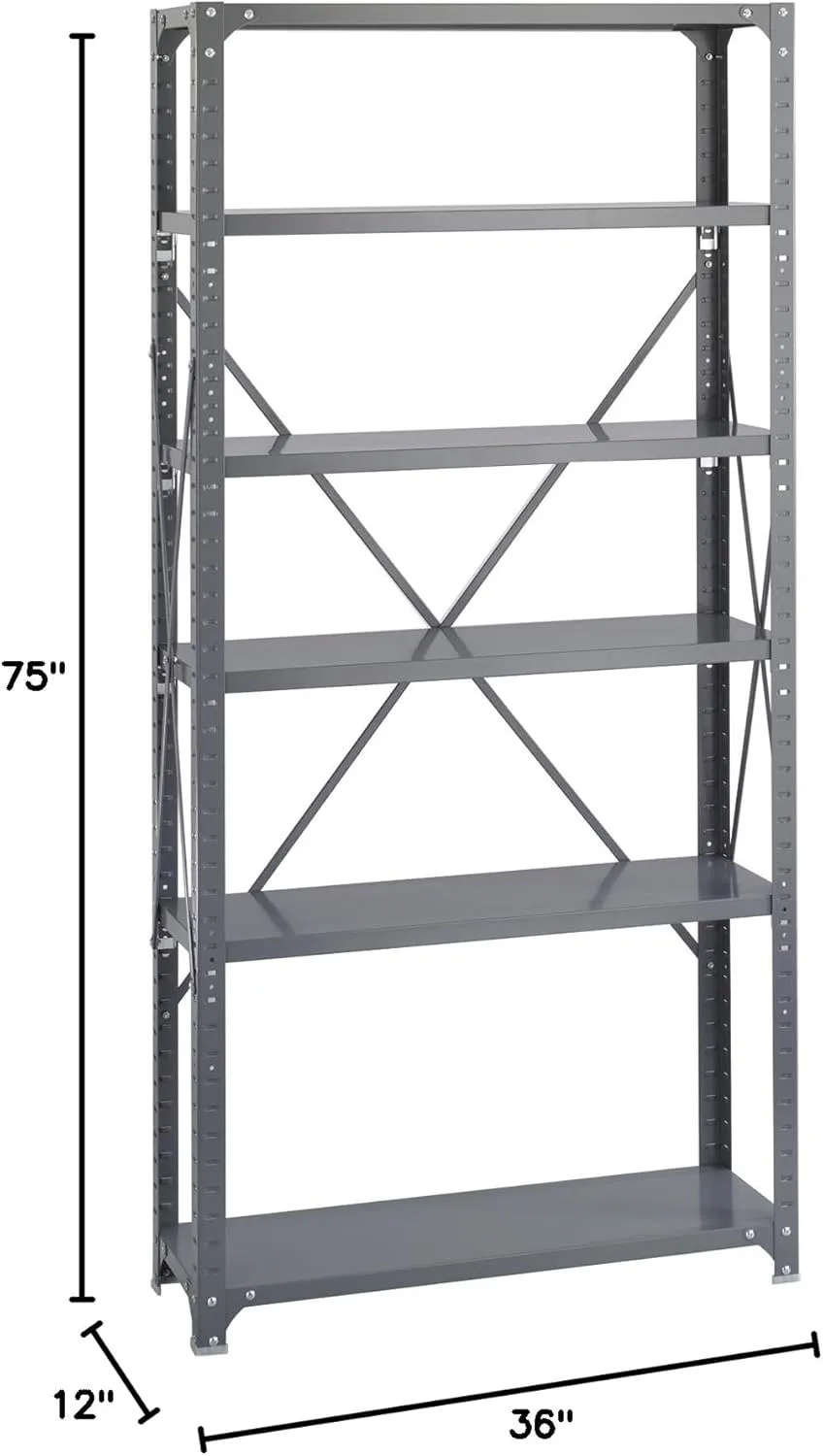 SAFCO Commercial Steel Shelving Unit, 36" W x 75" H