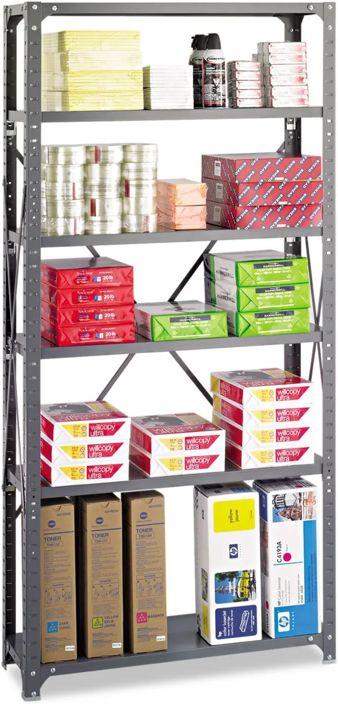 SAFCO Commercial Steel Shelving Unit, 36" W x 75" H