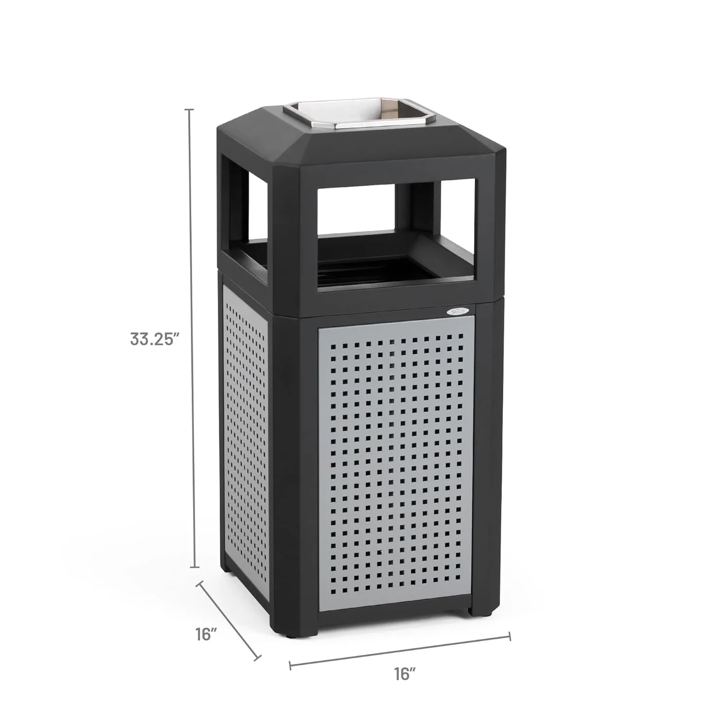 Safco Evos Steel Trash Can, Indoor and Outdoor Use