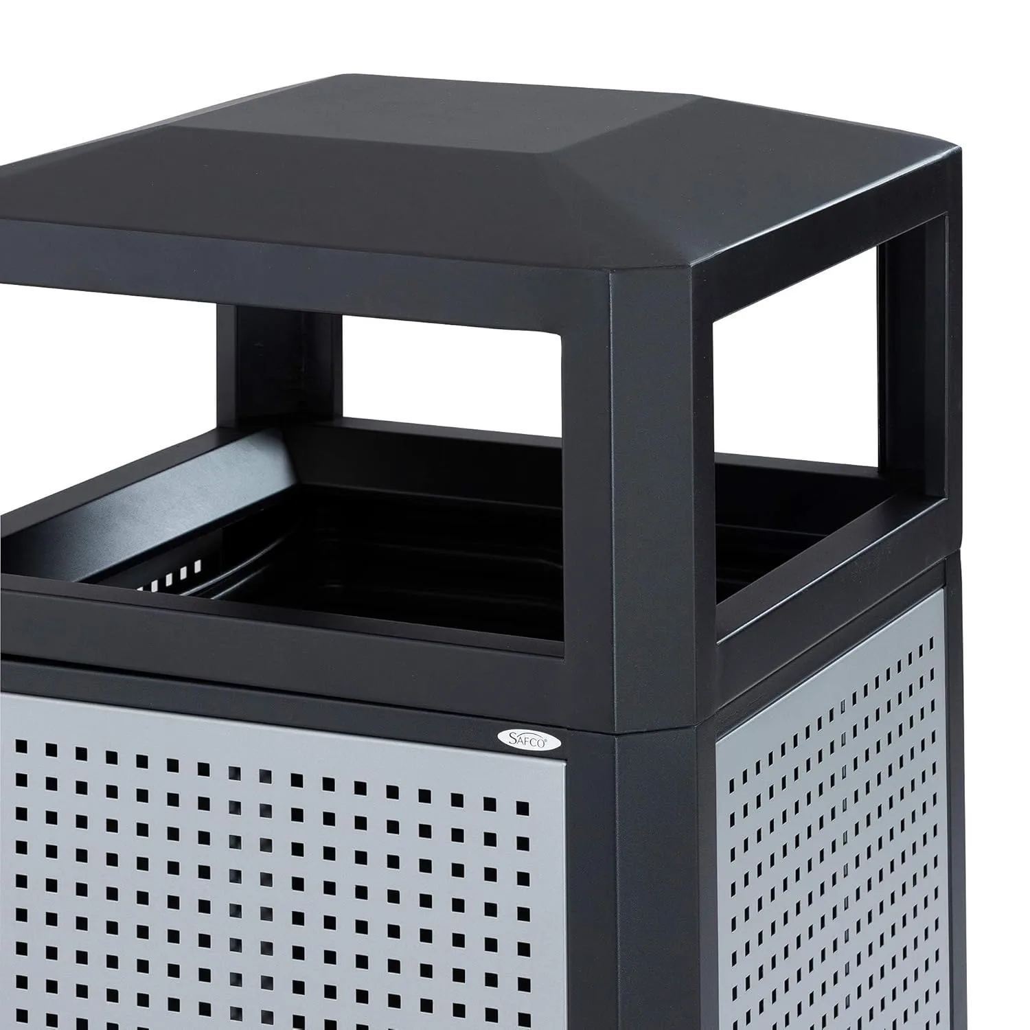 Safco Evos Steel Trash Can, Indoor and Outdoor Use