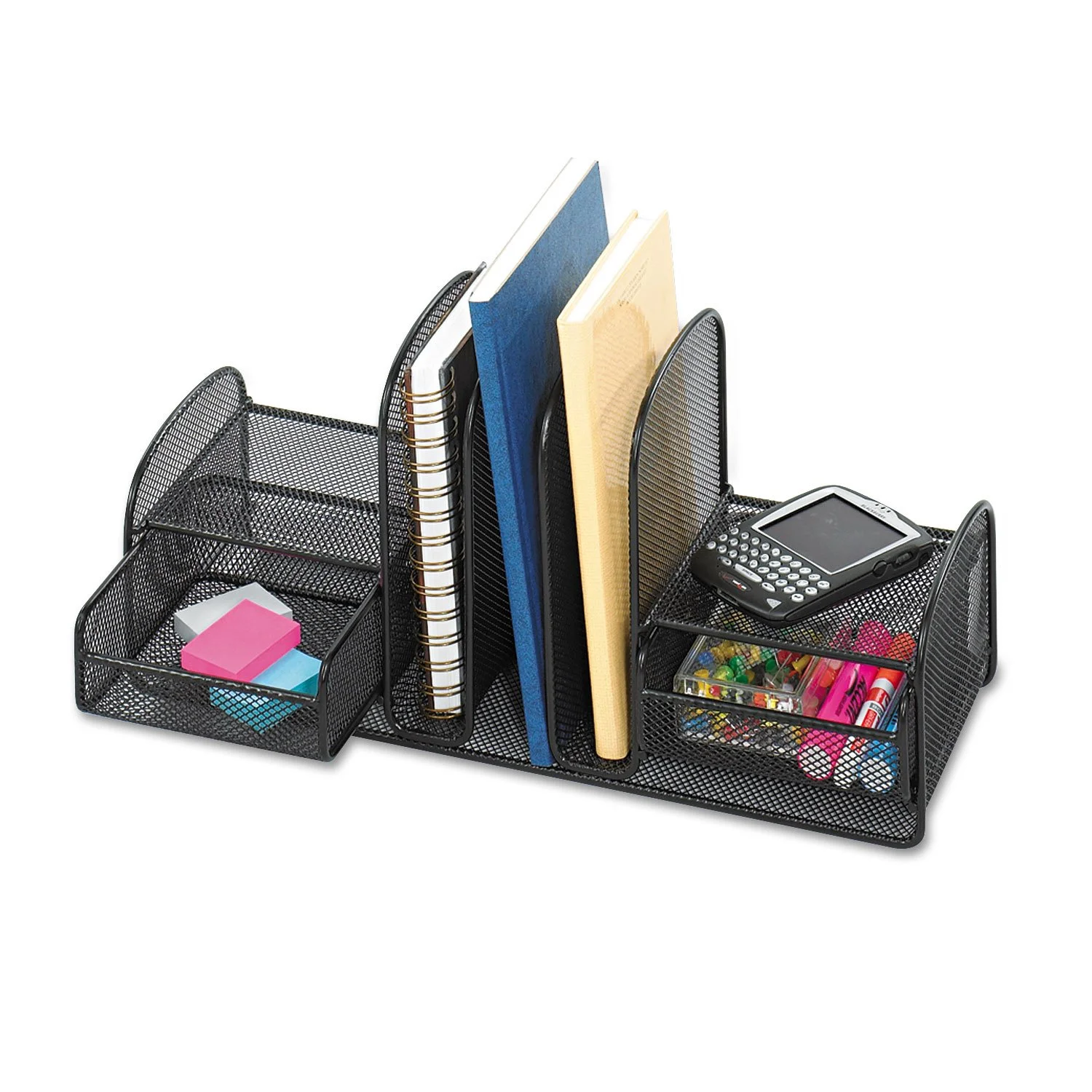 Safco Multipurpose Mesh Desktop Organizer, Onyx - Black