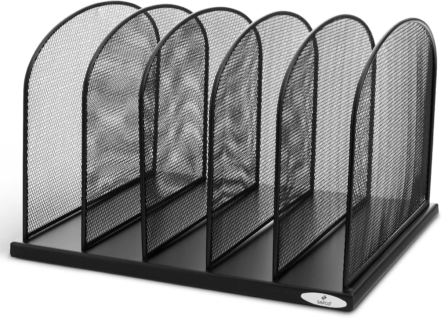 Safco Onyx Desk Organizer, 5 Tiered Vertical Compartments, Office and Classroom Mailbox , Paper and Mail Sorter, Steel Mesh