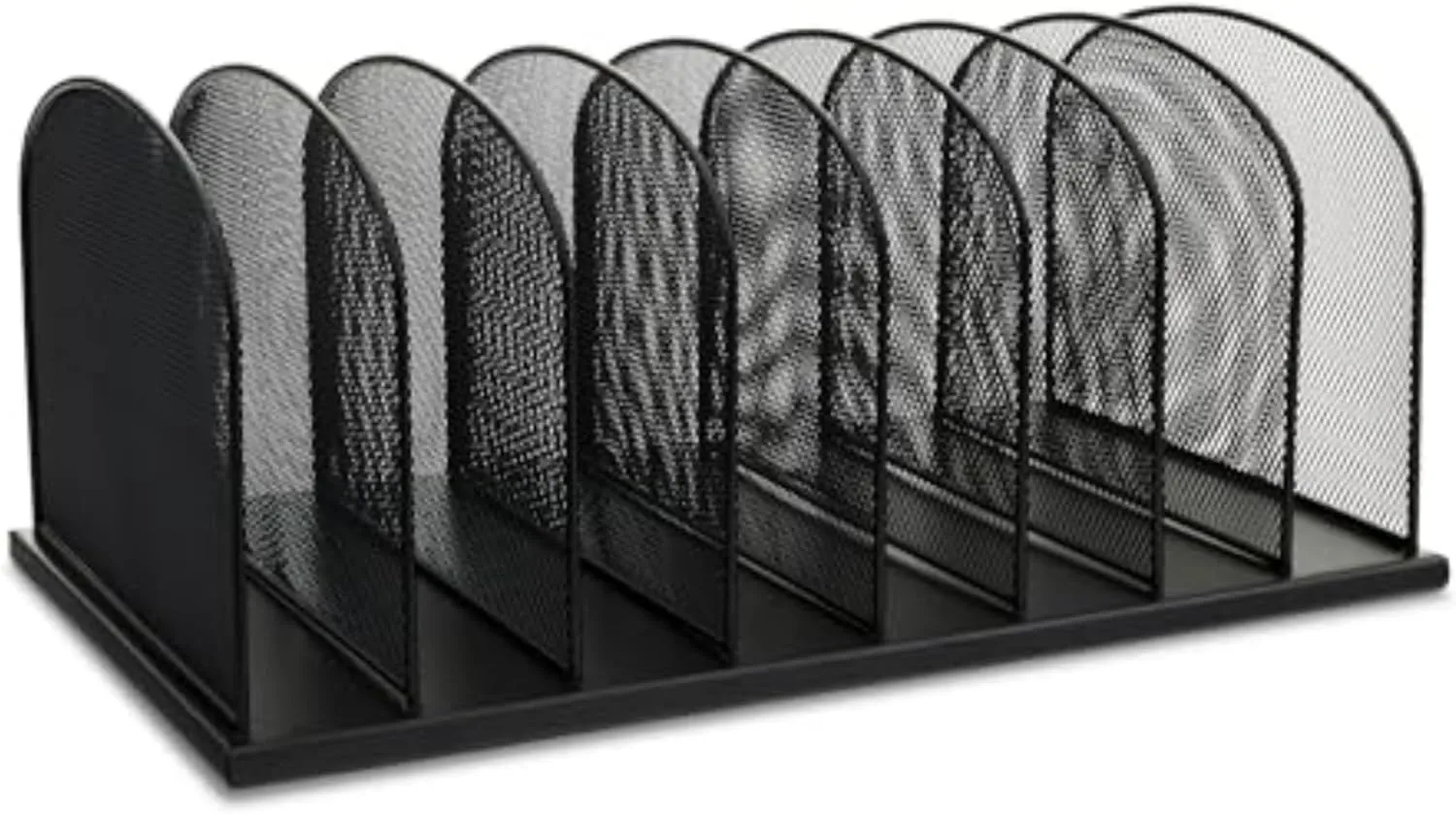 Safco Onyx Desk Organizer, 8 Side by Side Vertical Compartments, Office and Classroom Mailbox , Paper and Mail Sorter