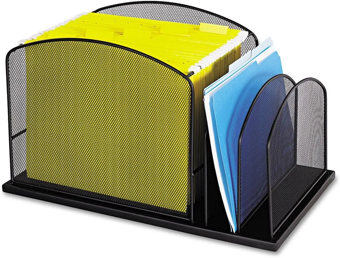 SAFCO Onyx Mesh Desk Organizer, Steel Mesh