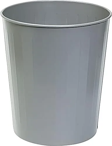 Safco 9604BL Round Wastebasket, Steel, 23.5 qt (5.88 gal) - Black