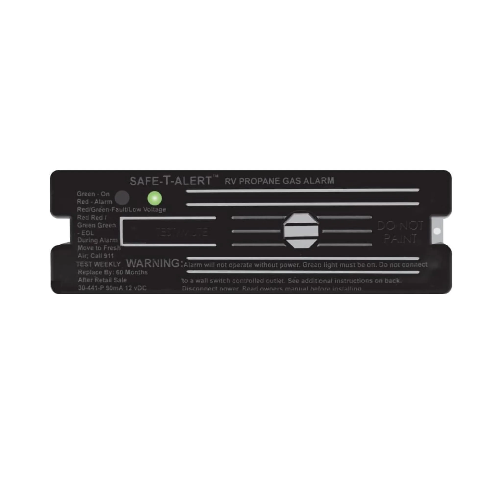 Safe T Alert 30 Series Classic LP Gas Alarm - Propane Alarm - Surface Mount, Black - 30-441-P-BL