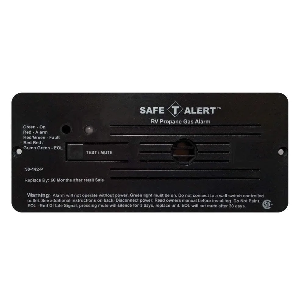 Safe T Alert 30-442-P-BL Classic Propane/LP Gas Alarm - 12V, 30 Series Flush Mount, Black