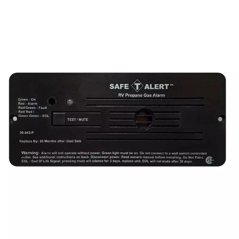 Safe T Alert 30-442-P-BL Classic Propane/LP Gas Alarm - 12V, 30 Series Flush Mount, Black