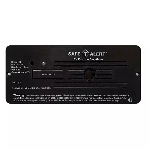 Safe T Alert 30-442-P-BL Classic Propane/LP Gas Alarm - 12V, 30 Series Flush Mount, Black