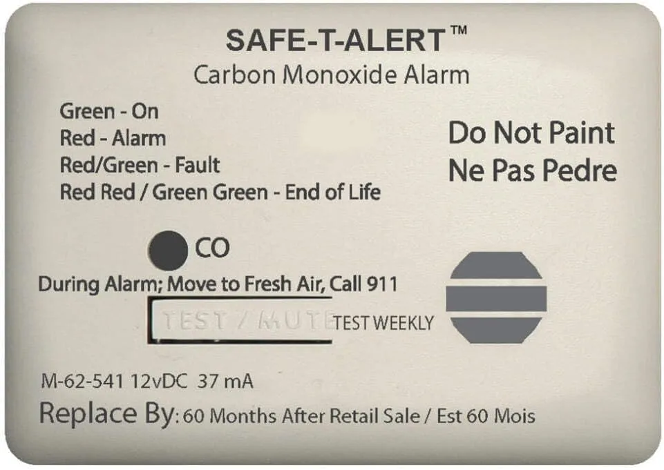 Safe-T-Alert 62 Series Carbon Monoxide Alarm - 12V - 62-541-Marine Surface Mount - White