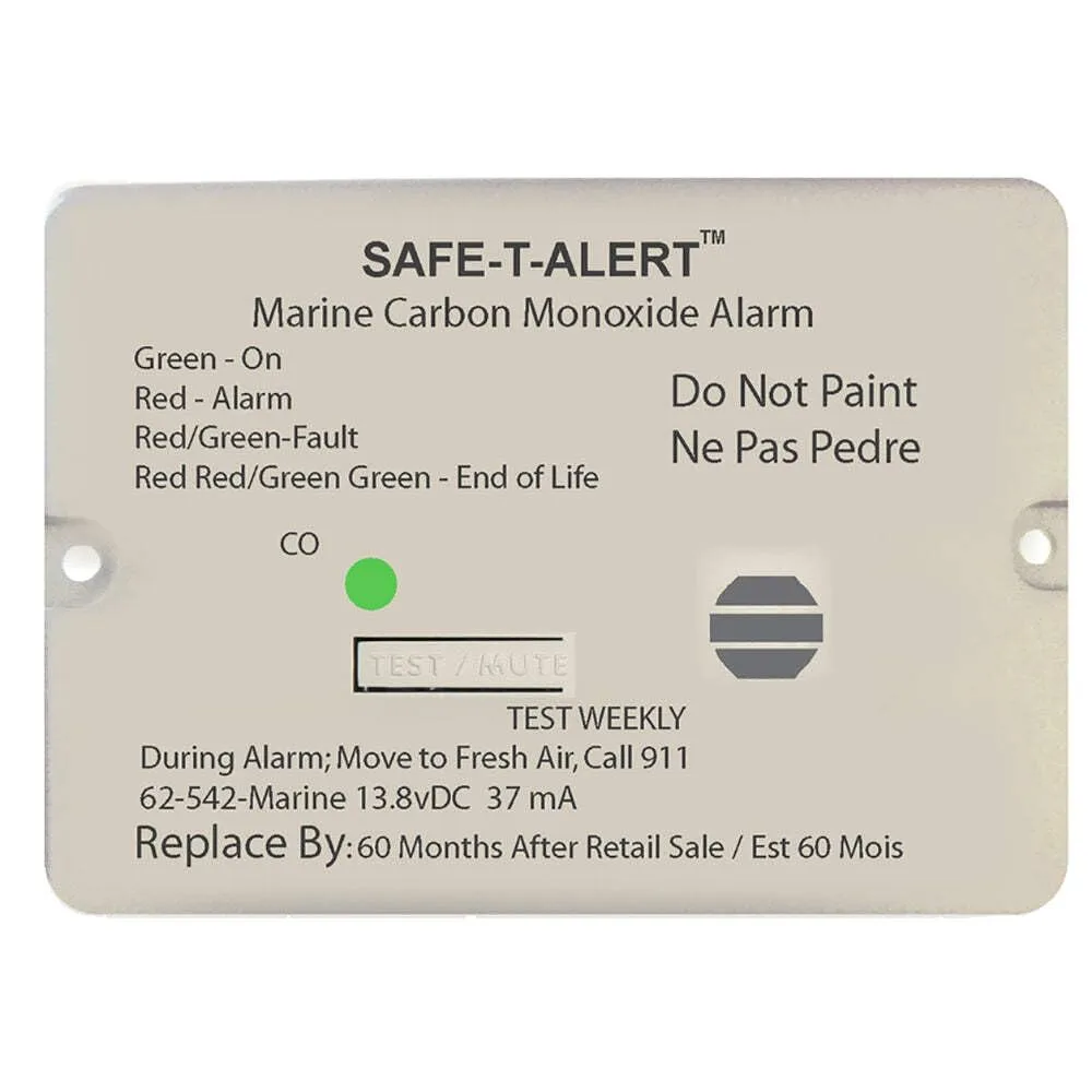 Safe-T-Alert 62 Series Carbon Monoxide Alarm w/Relay - 12V - 62-542-Marine-RLY-NC - Flush Mount - White