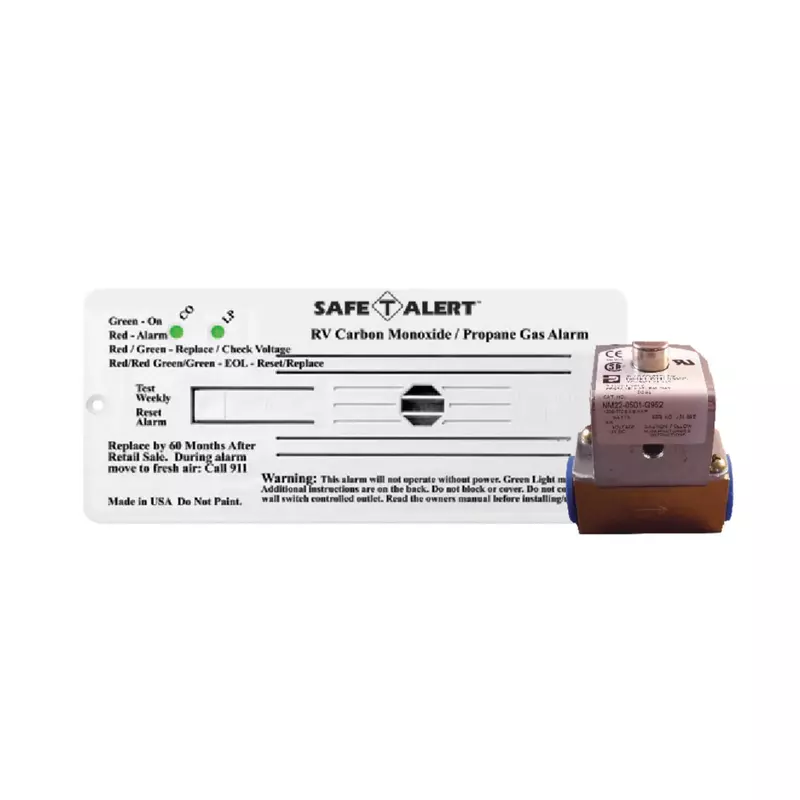 Safe-T-Alert 35-742-R-WT-KIT Flush Mount Combination Carbon Monoxide/Propane Alarm 12V DC Hard Wire with Solenoid Valve - White