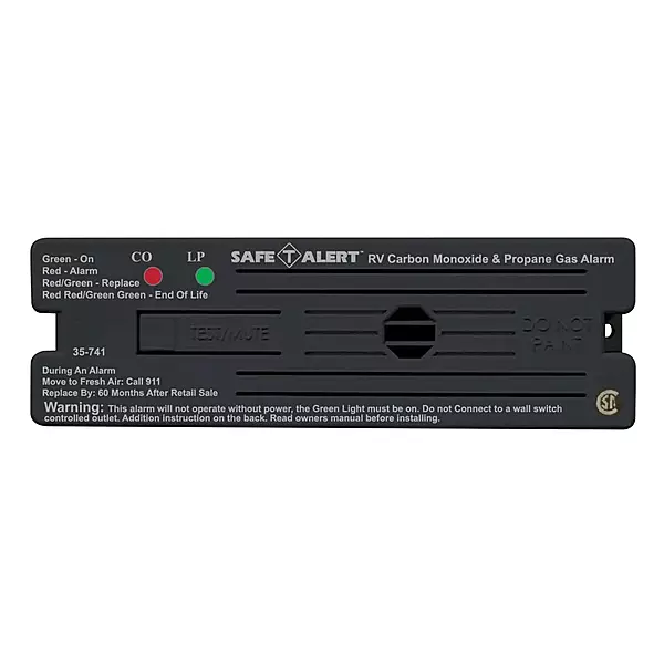 Safe T Alert - Dual LP/CO Alarm - Surface Mount Black - 35-741-BL