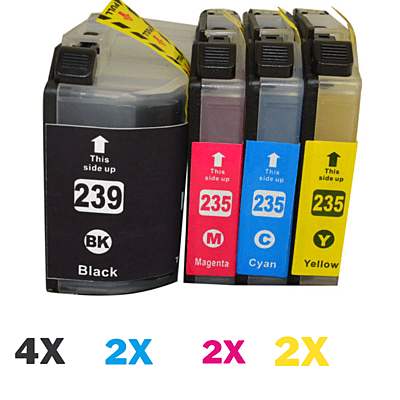 10 Pack Compatible Brother LC-239XL LC-235XL Ink Cartridge Set (4BK2C2M2Y)
