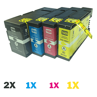 5 Pack Compatible Canon PGI-1600XL PGI1600XL Ink Cartridge High Yield Set (2BK1C1M1Y)