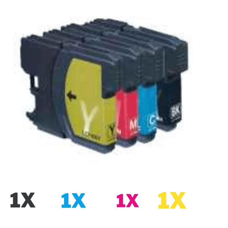 4 Pack Compatible Brother LC-67 Ink Cartridge Set (1BK1C1M.1Y)