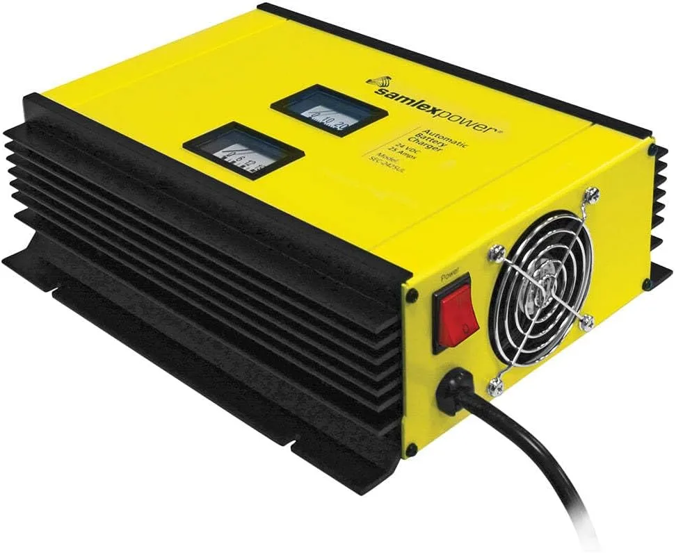 Samlex 25A Battery Charger - 24V - 2-Bank - 3-Stage w/Dip Switch & Lugs - Includes Temp Sensor