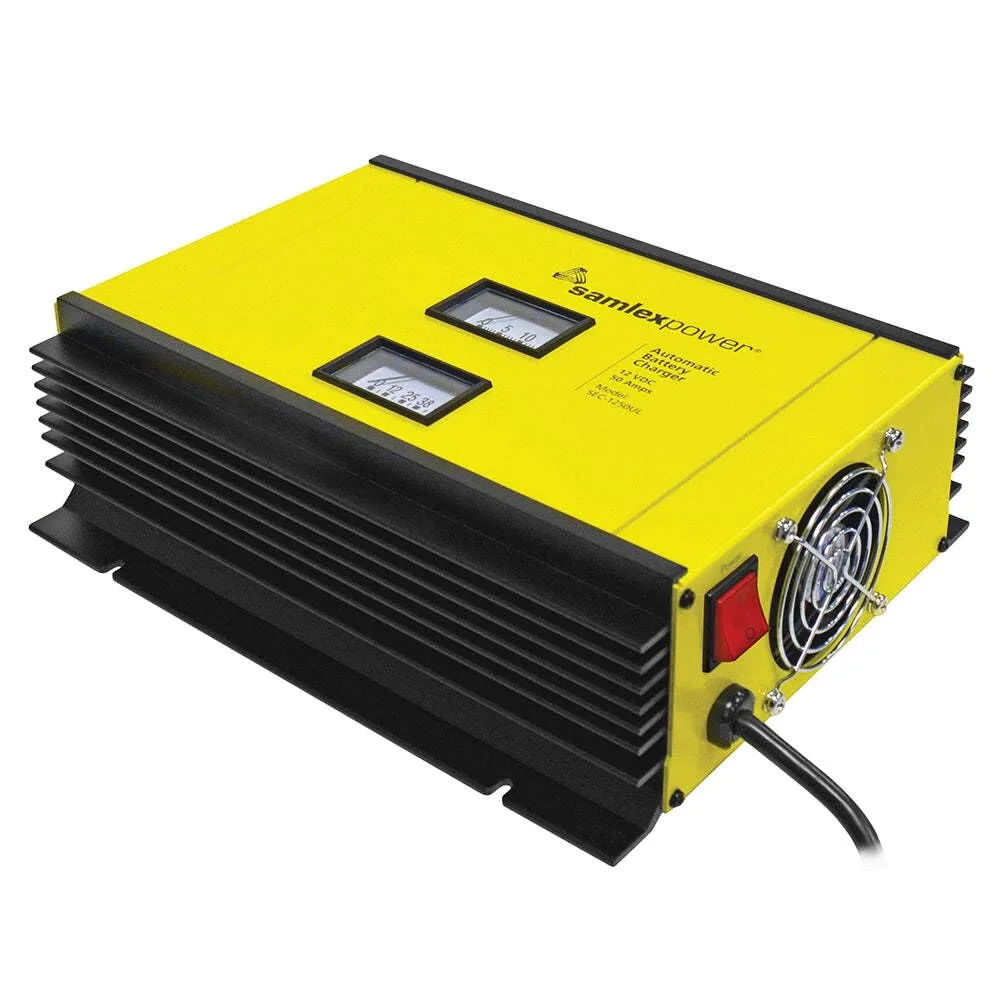 Samlex America 12V 3-Stage Battery Charger with DIP Switch & Lugs